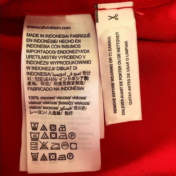 Calvin Klein Red Long Sleeve Button Down Shirt SP - Picture 6 of 8